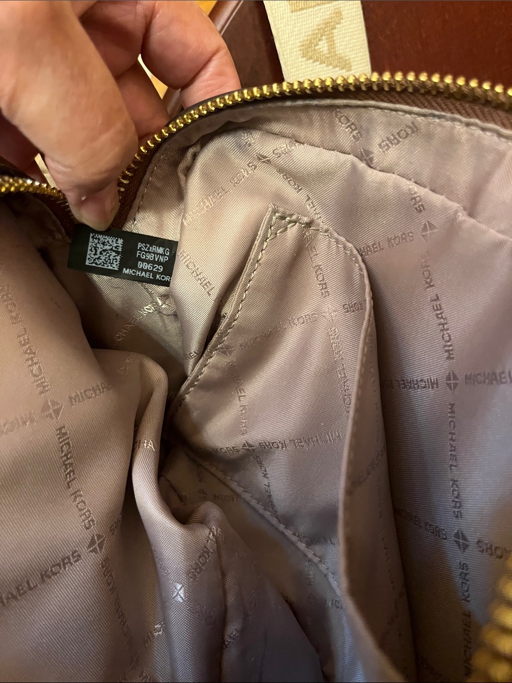 Michael Kors Brown Logo Crossbody Bag with Cream Strap - Picture 10 of 10